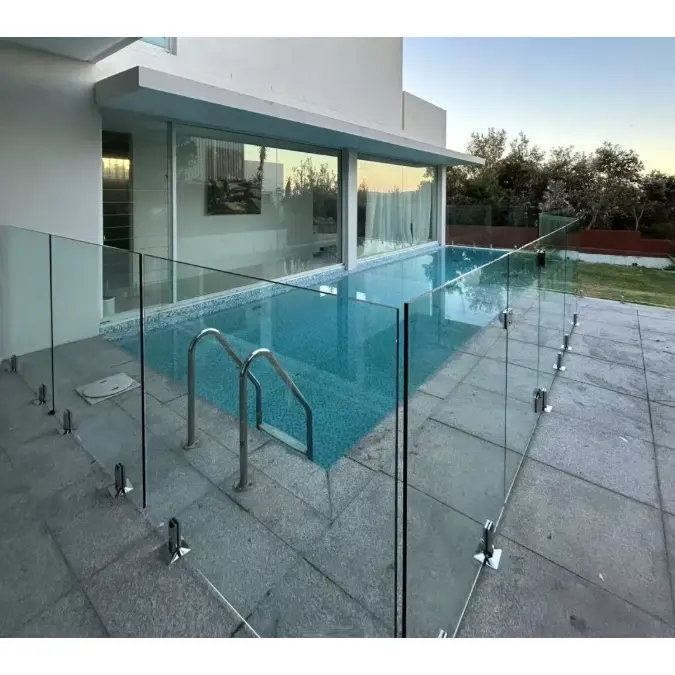Glas swimmingpool rækværk